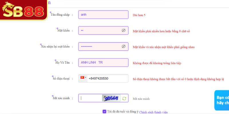 Nội dung cần lưu ý khi đăng ký SB88 bạn cần quan tâm