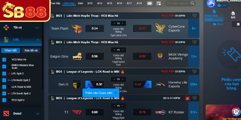 Trải nghiệm trò chơi E-sports